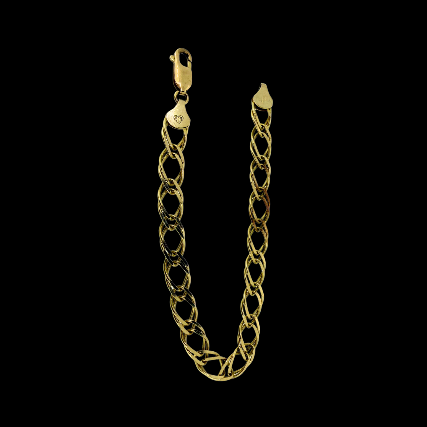 9ct Gold Bracelet 7.83" 8.55g Twist Link