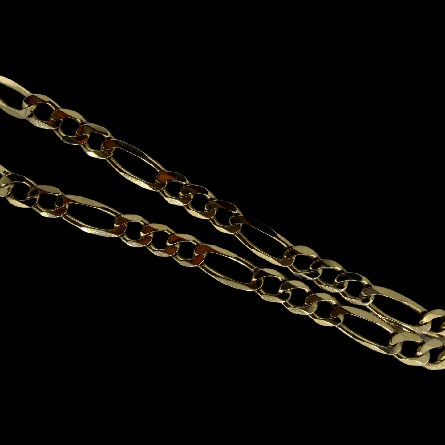 9ct Gold Figaro Chain Necklace 12.5g 18 Inch 4mm Solid Link