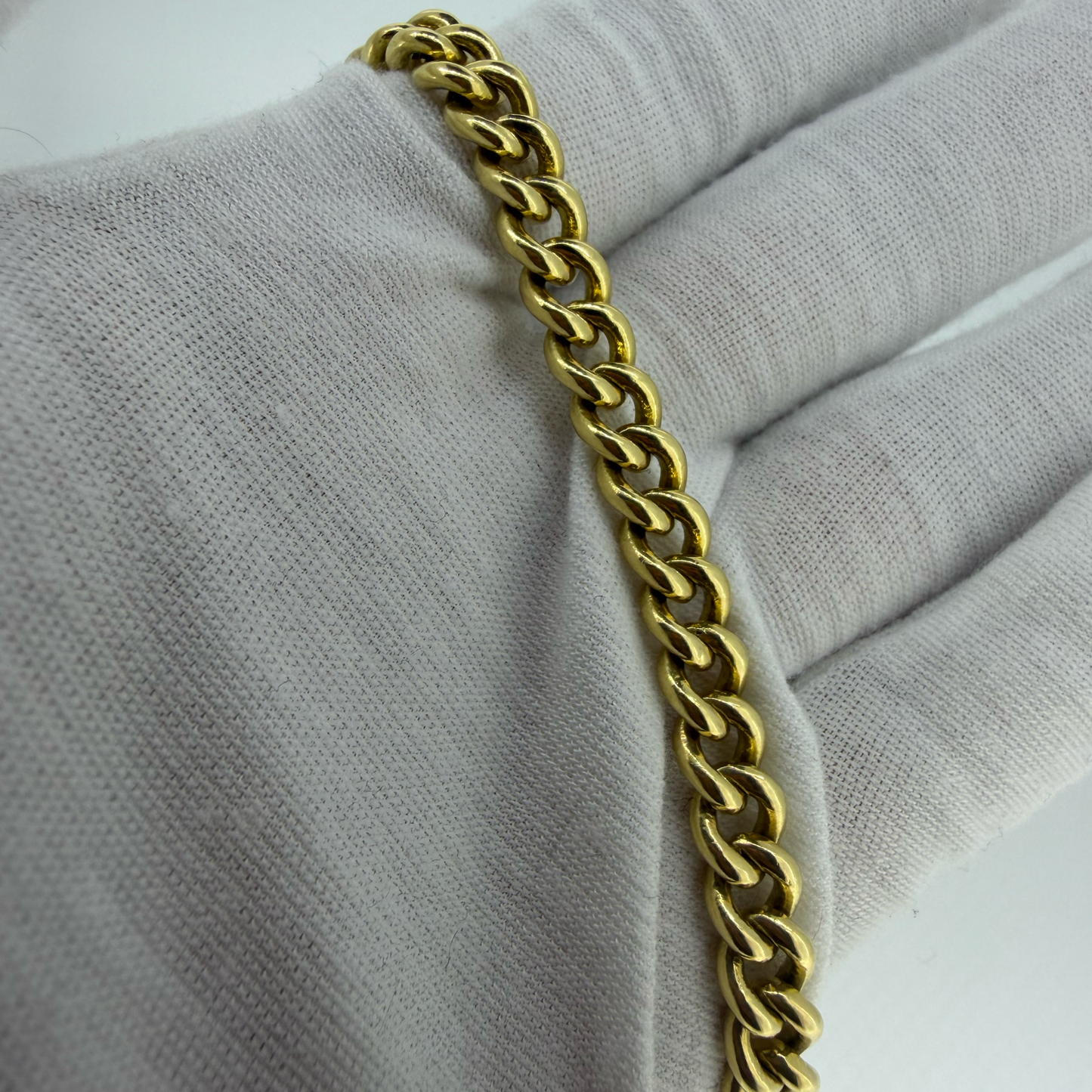 14ct Solid Gold Curb Bracelet 8 Inch 5mm 33g