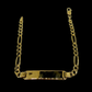 9ct Yellow Gold Figaro ID Bracelet 6.5” 4.8g