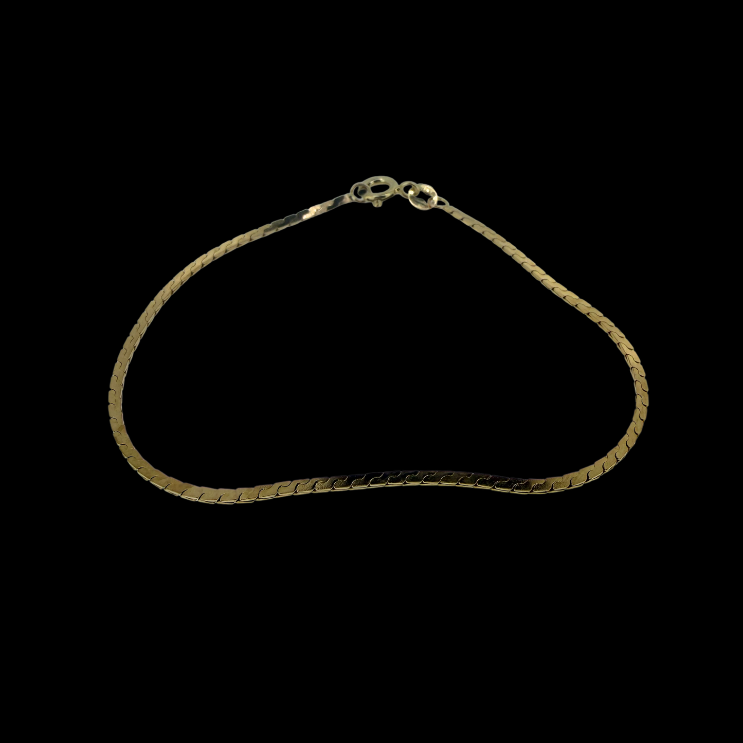 9ct Gold Snake Chain Bracelet 7 Inch 2g 1mm Fine Delicate Bracelet