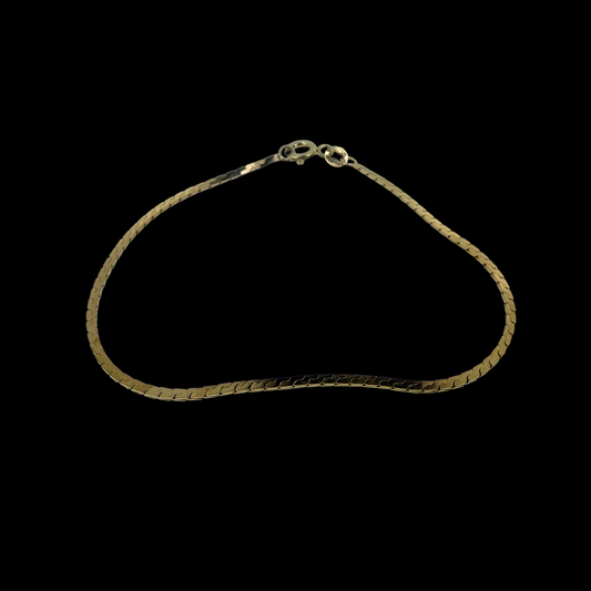 9ct Gold Snake Chain Bracelet 7 Inch 2g 1mm Fine Delicate Bracelet