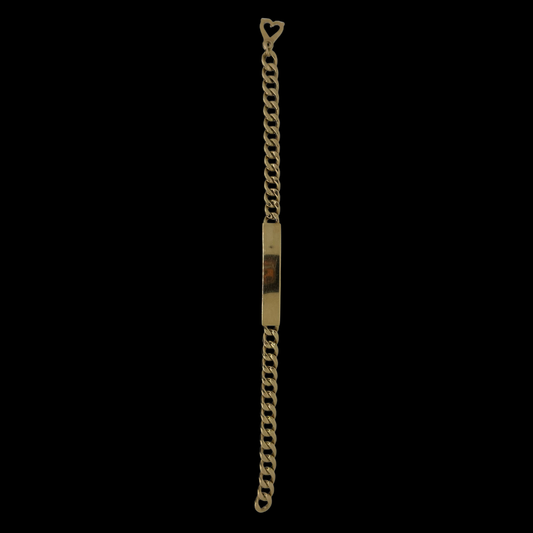 14ct Gold ID Bracelet 7” Curb Link