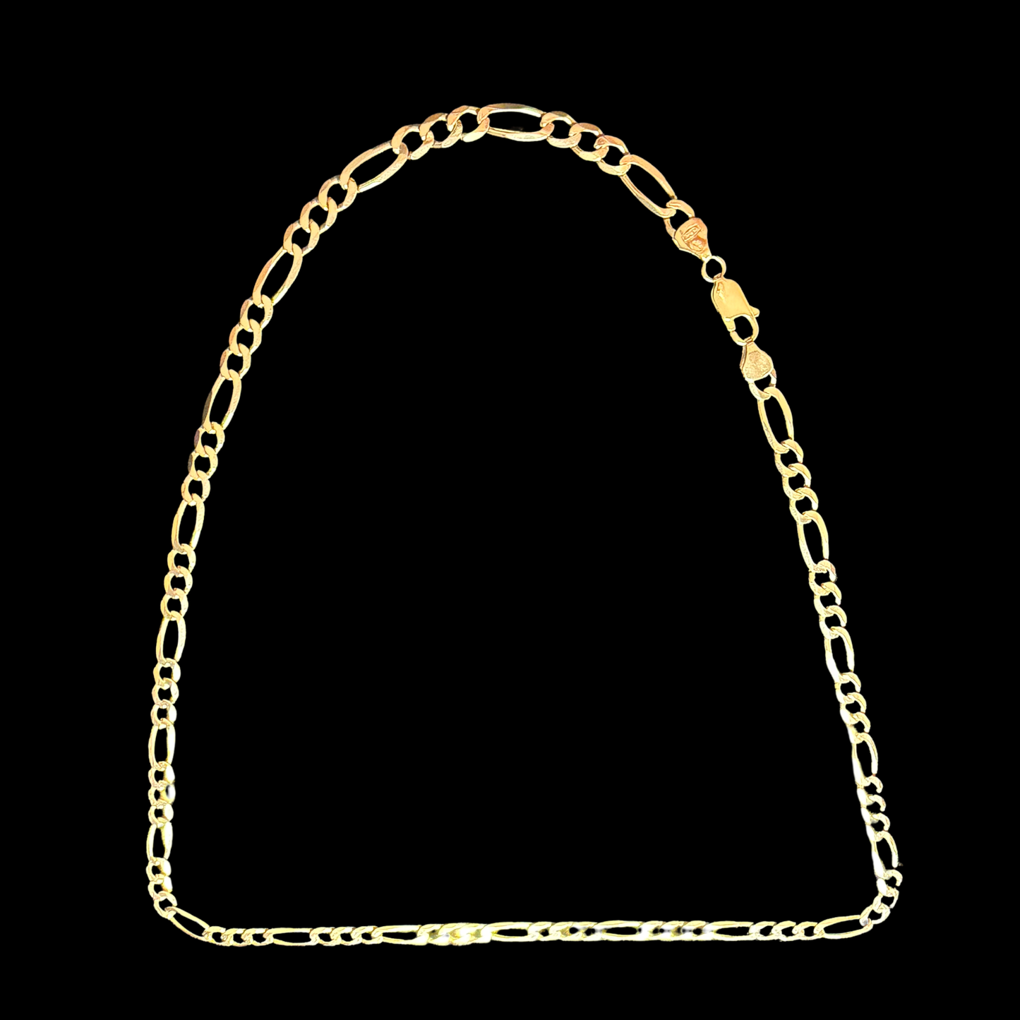 9ct Gold Figaro Chain Necklace 12.5g 18 Inch 4mm Solid Link