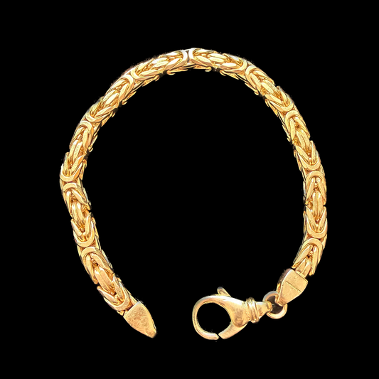 9ct Yellow Gold Byzantine Bracelet (Solid) 7.5 Inch 5mm 25.5g