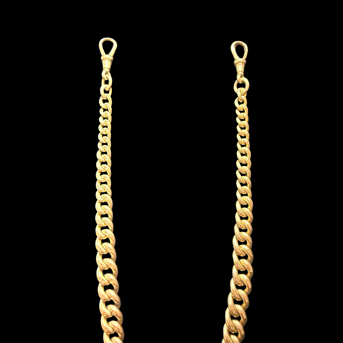 9ct Yellow Gold Double Albert Chain 20 Inch 63g T Bar Pocket Watch Chain