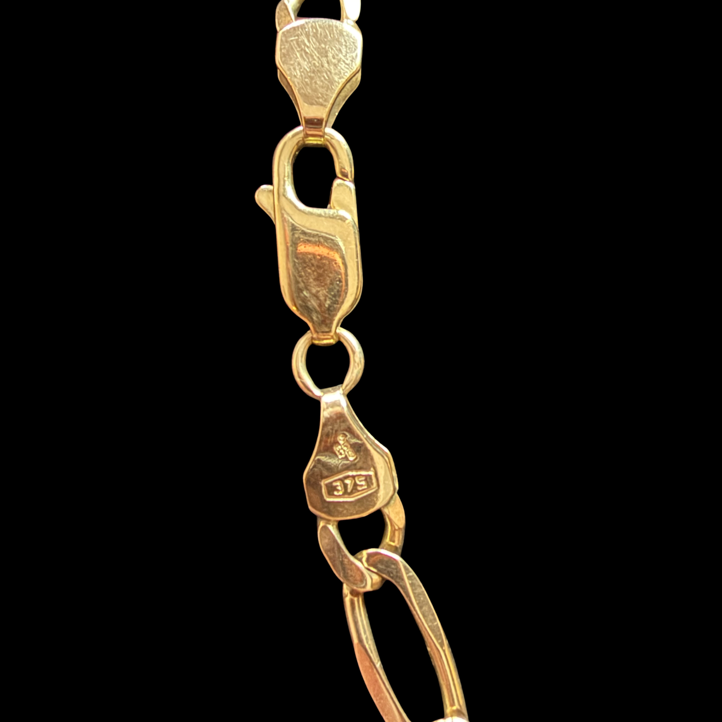 9ct Gold Figaro Chain Necklace 12.5g 18 Inch 4mm Solid Link