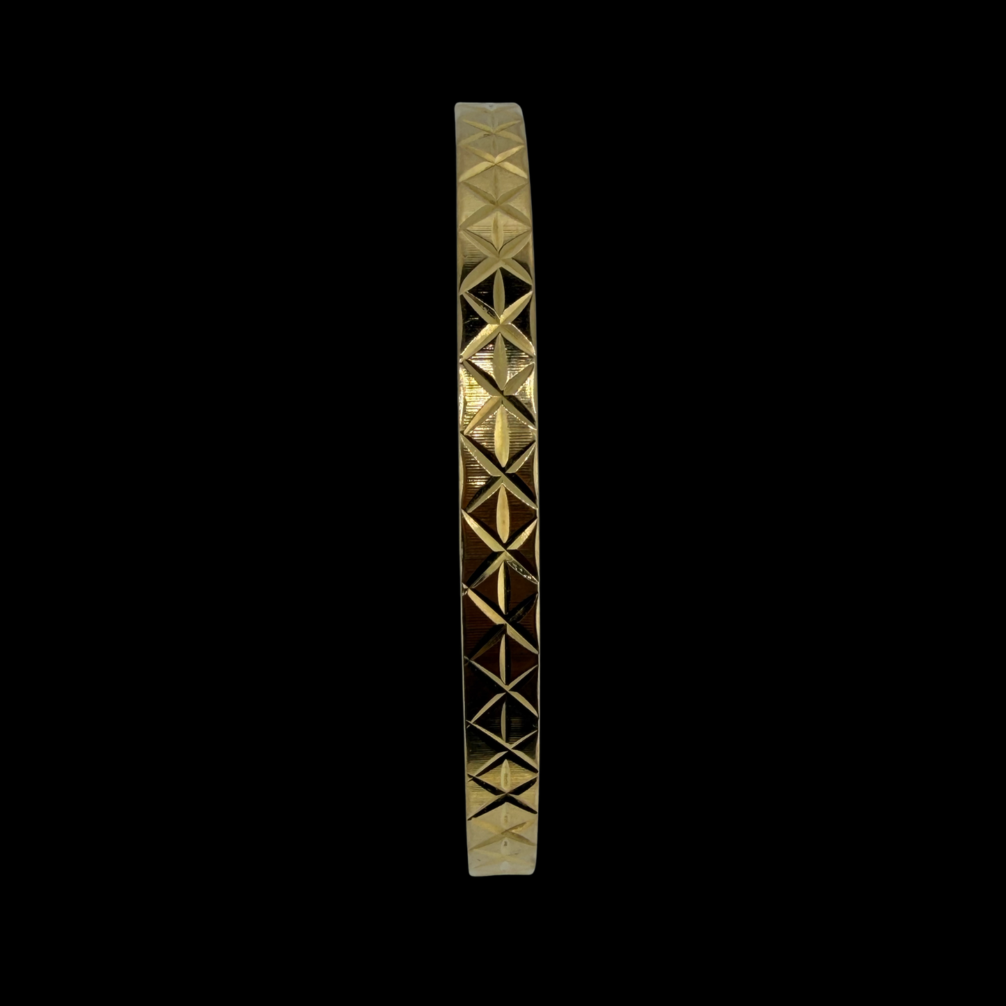 18ct Gold Diamond-Cut Pattern Bangle Bracelet