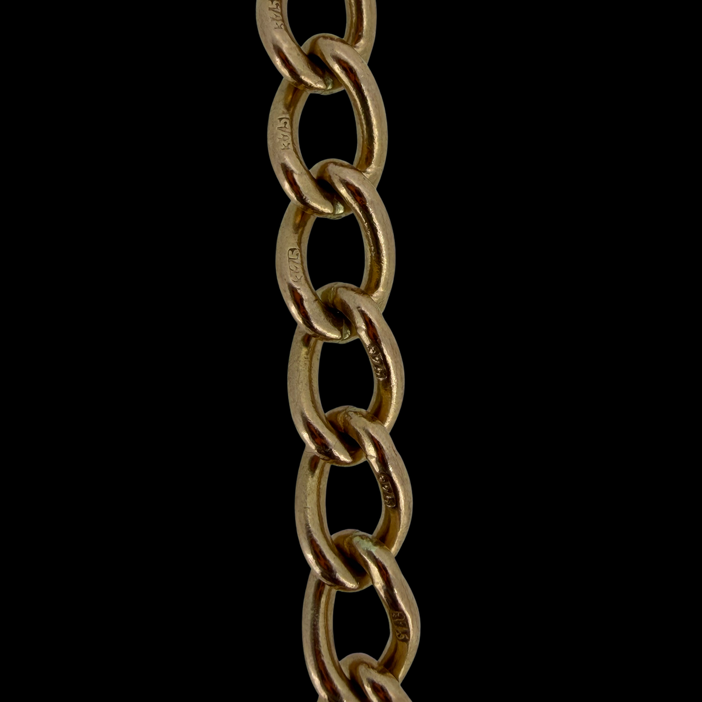 9ct Rose Gold T-Bar Albert Chain Bracelet 10.55g 7.4 Inch