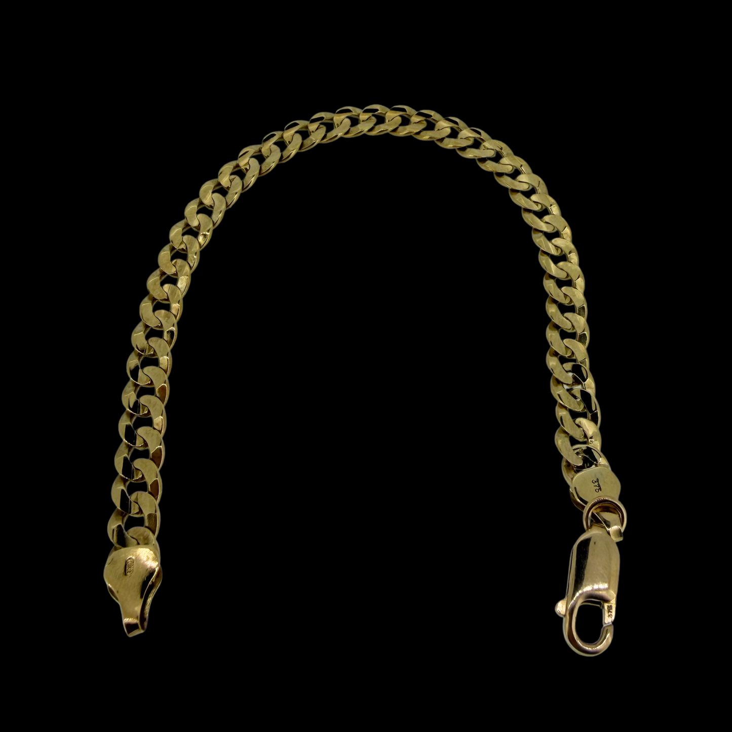 9ct Gold Curb Bracelet 7 Inch 4mm 9.1g