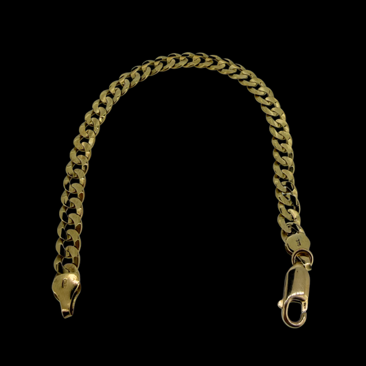 9ct Gold Curb Bracelet 7 Inch 4mm 9.1g