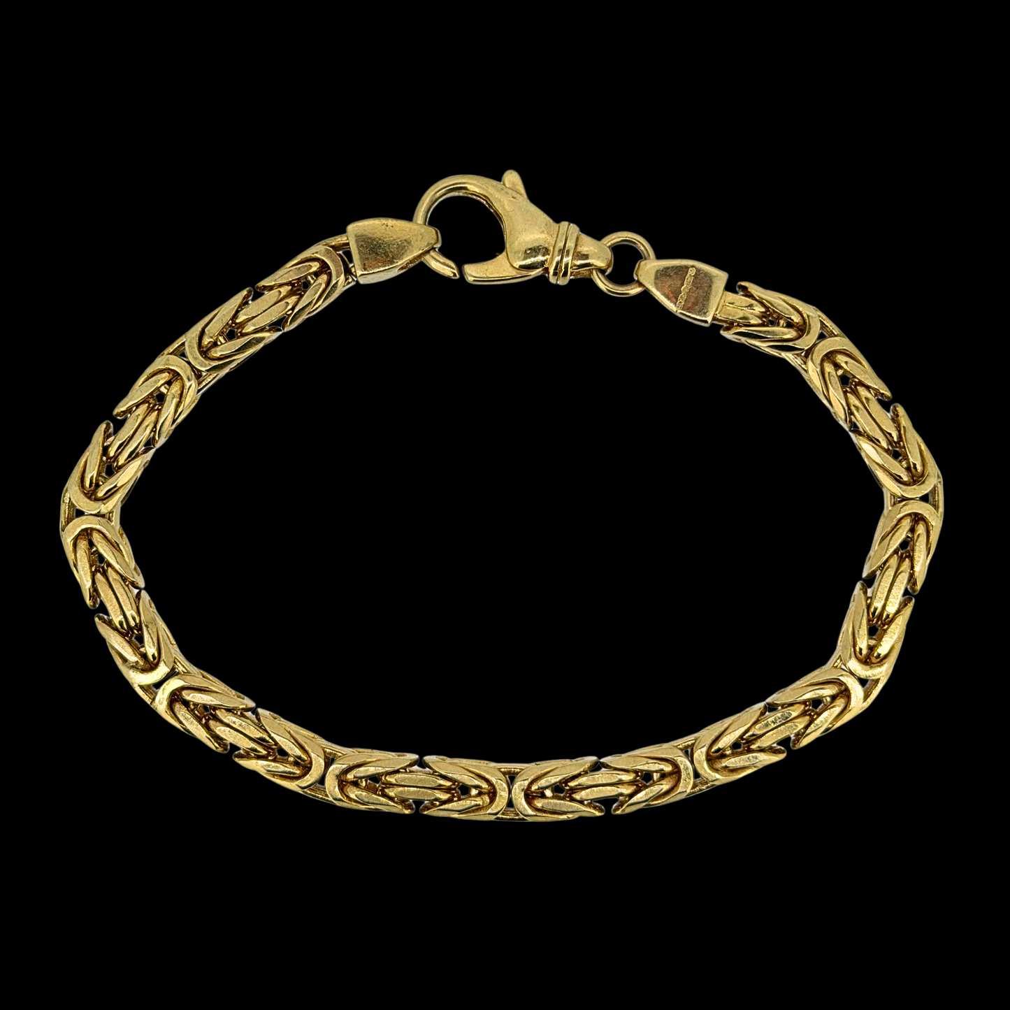 9ct Yellow Gold Byzantine Bracelet (Solid) 7.5 Inch 5mm 25.5g