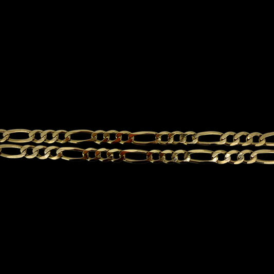 9ct Gold Figaro Chain Necklace 12.5g 18 Inch 4mm Solid Link