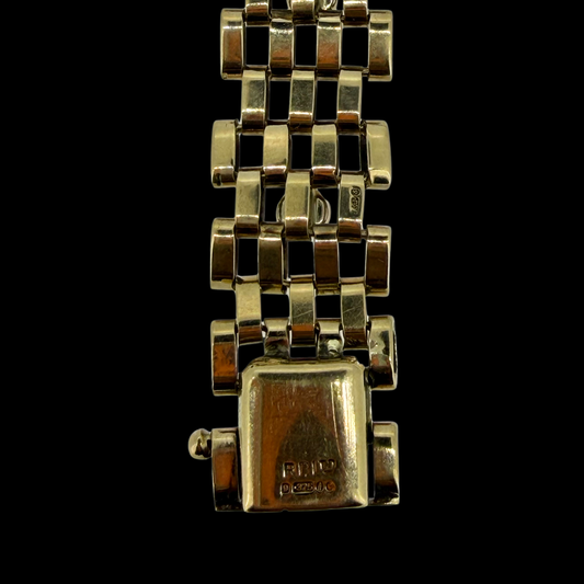 9ct Yellow Gold Multi-Link Bracelet with Green Stones