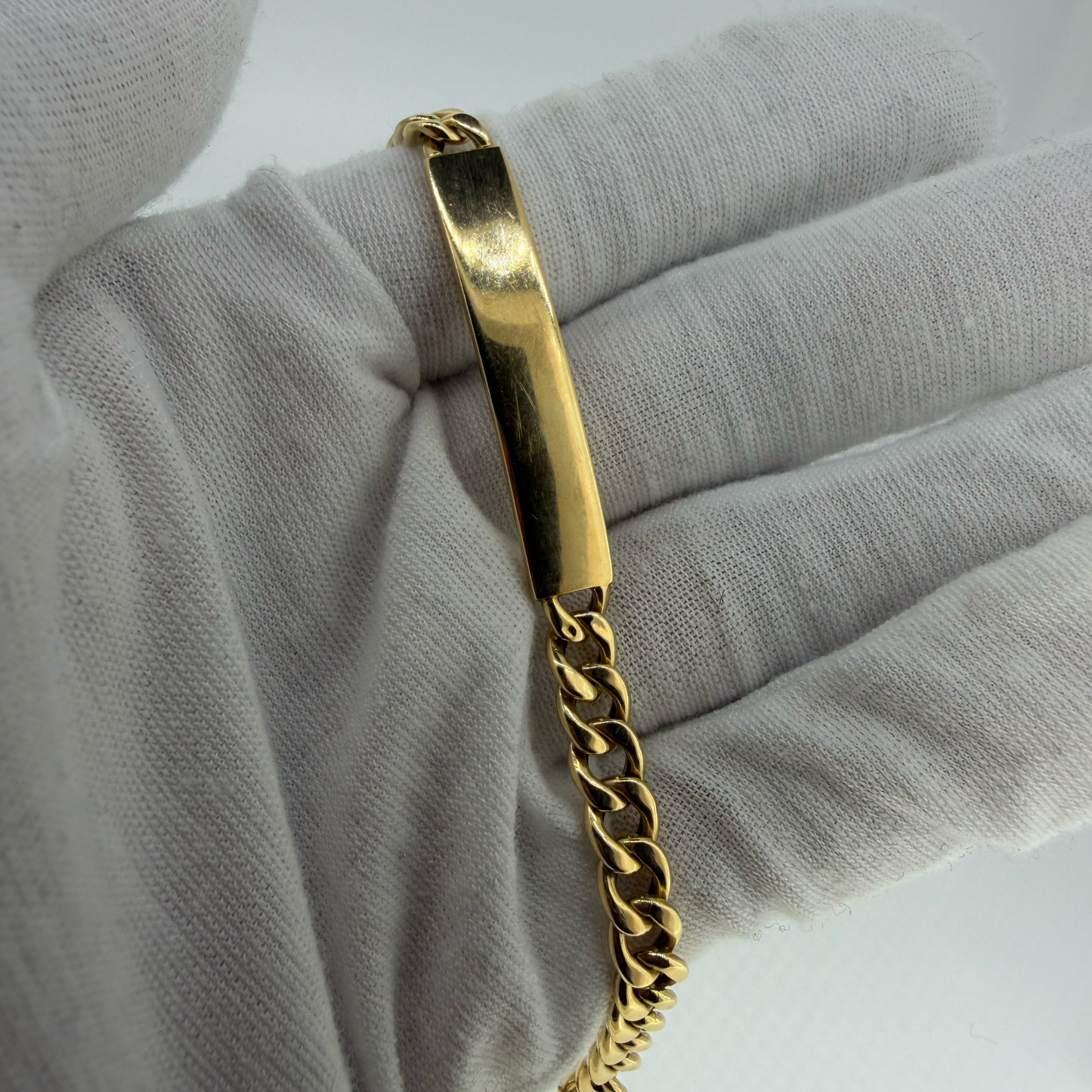 14ct Gold ID Bracelet 7” Curb Link