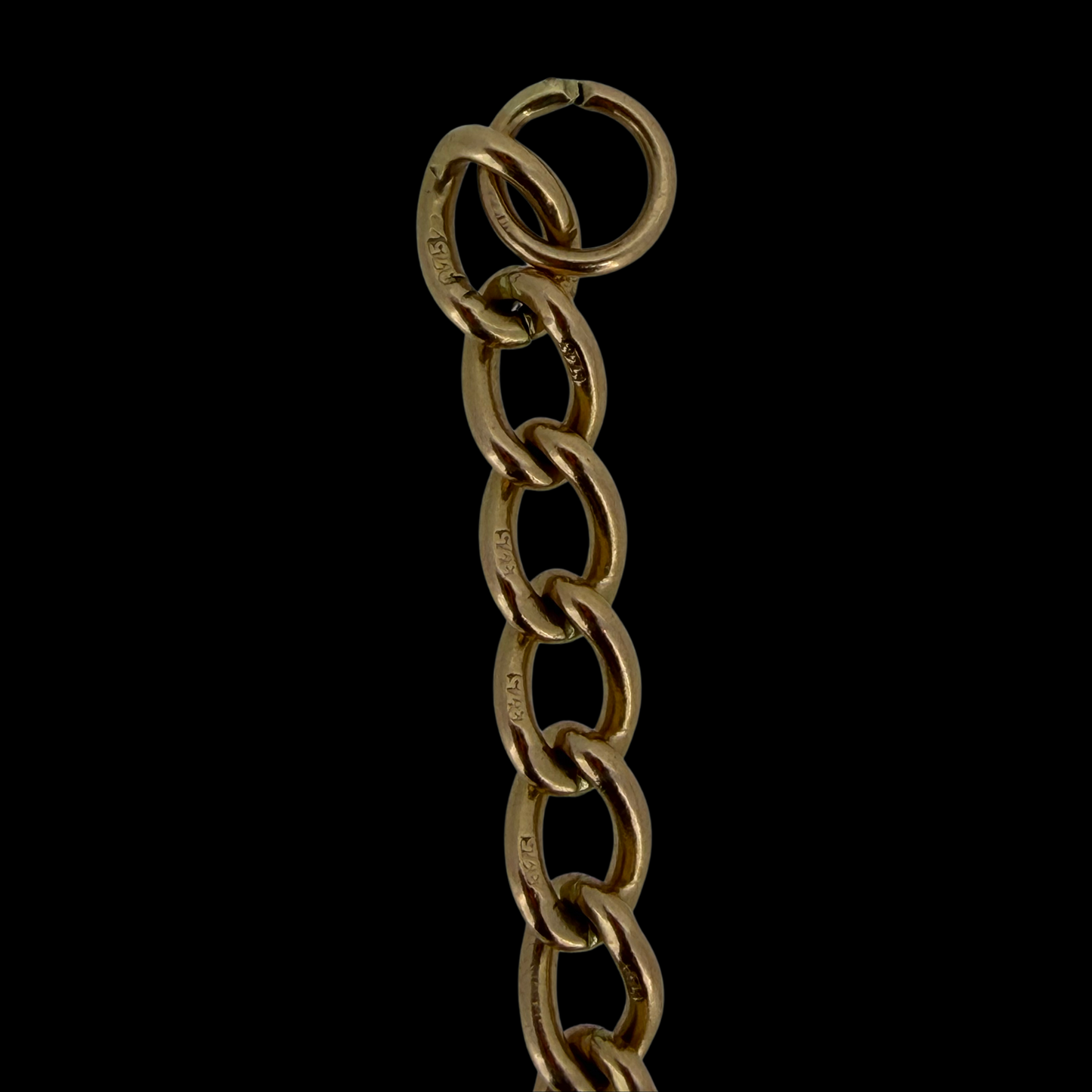 9ct Rose Gold T-Bar Albert Chain Bracelet 10.55g 7.4 Inch