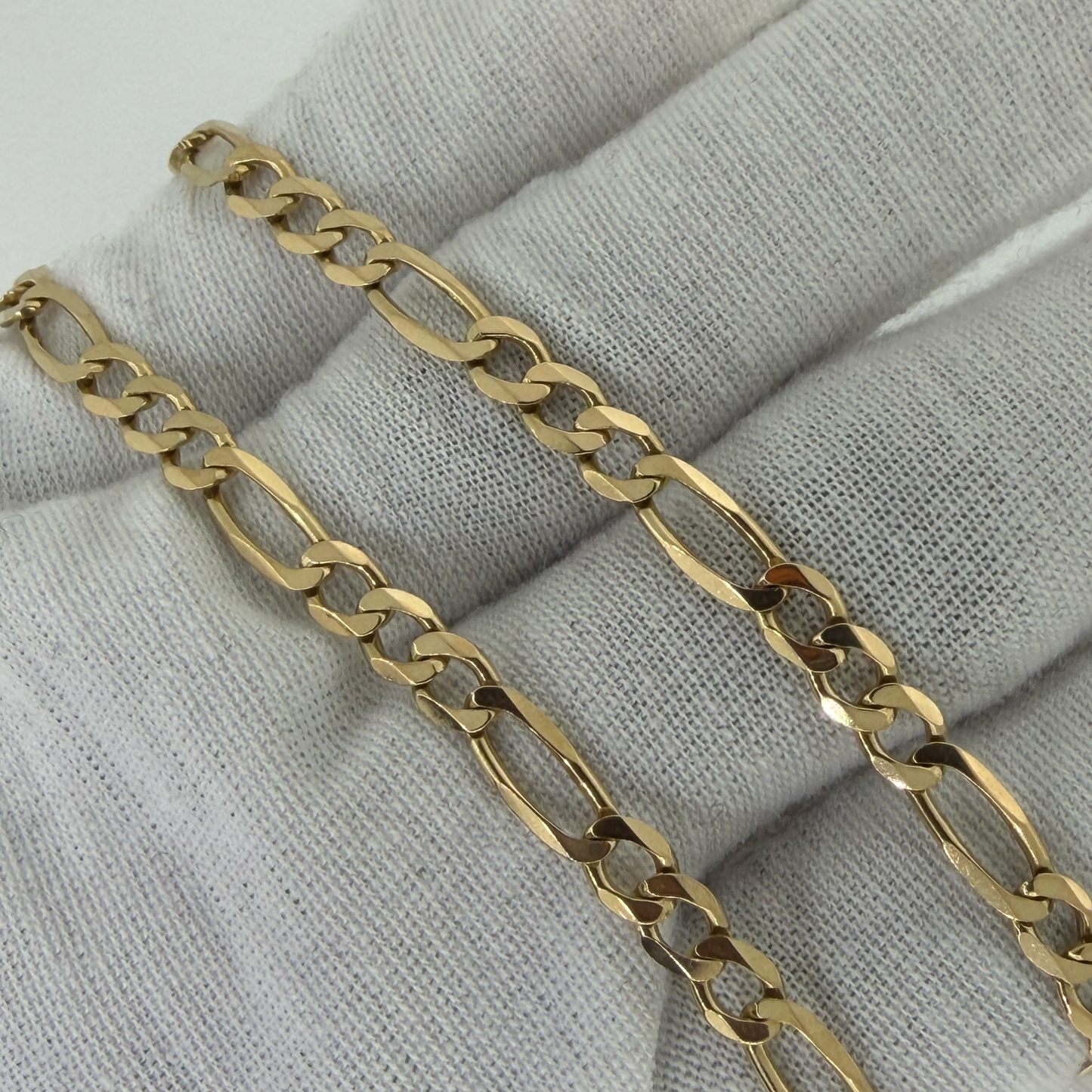 9ct Gold Figaro Chain Necklace 12.5g 18 Inch 4mm Solid Link