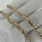 9ct Gold Figaro Chain Necklace 12.5g 18 Inch 4mm Solid Link
