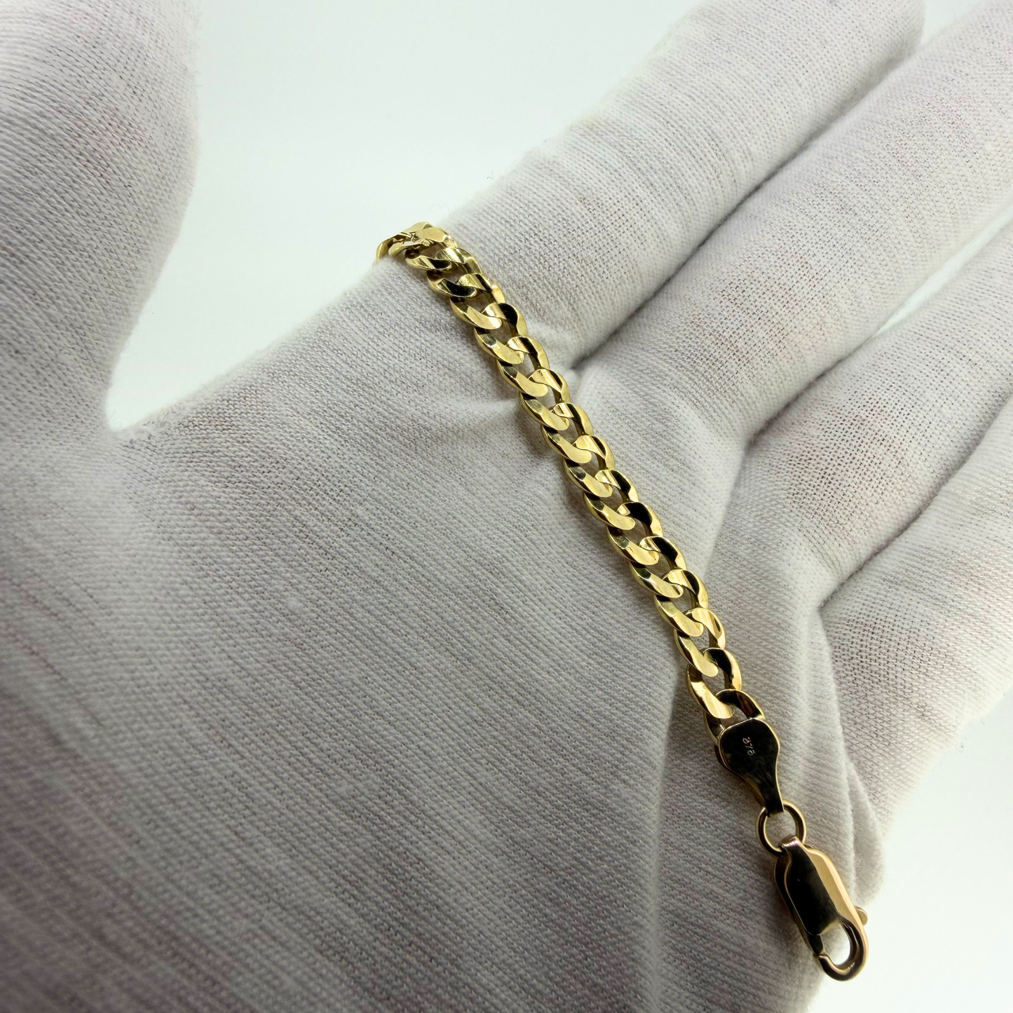 9ct Gold Curb Bracelet 7 Inch 4mm 9.1g