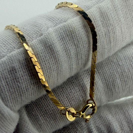 9ct Gold Snake Chain Bracelet 7 Inch 2g 1mm Fine Delicate Bracelet