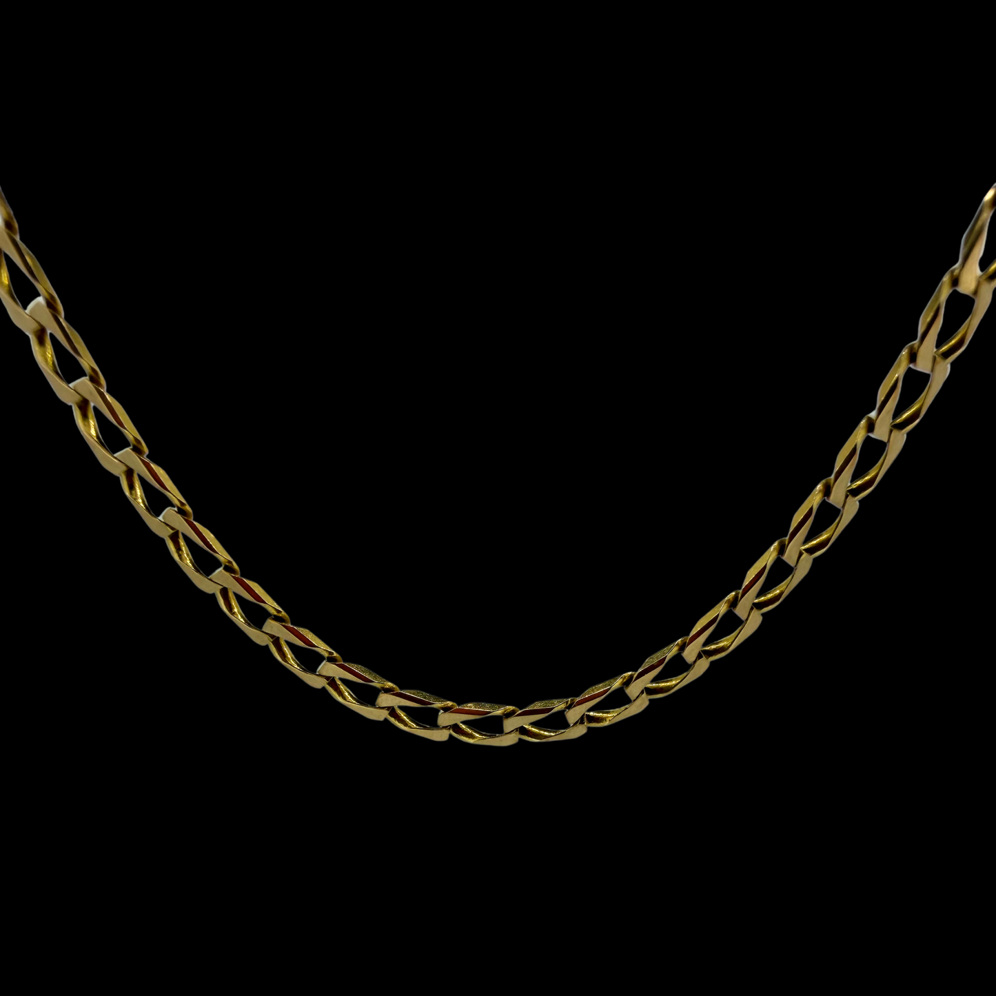 9ct Gold Curb Link Chain Necklace 9.3g 21 Inch