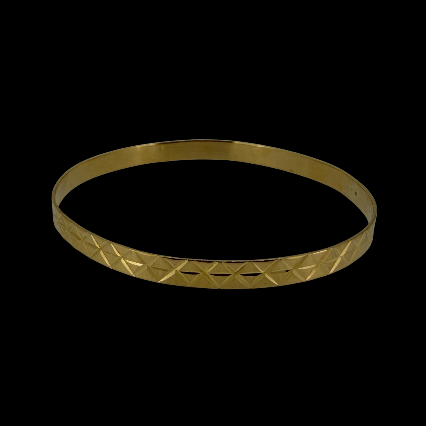 18ct Gold Diamond-Cut Pattern Bangle Bracelet