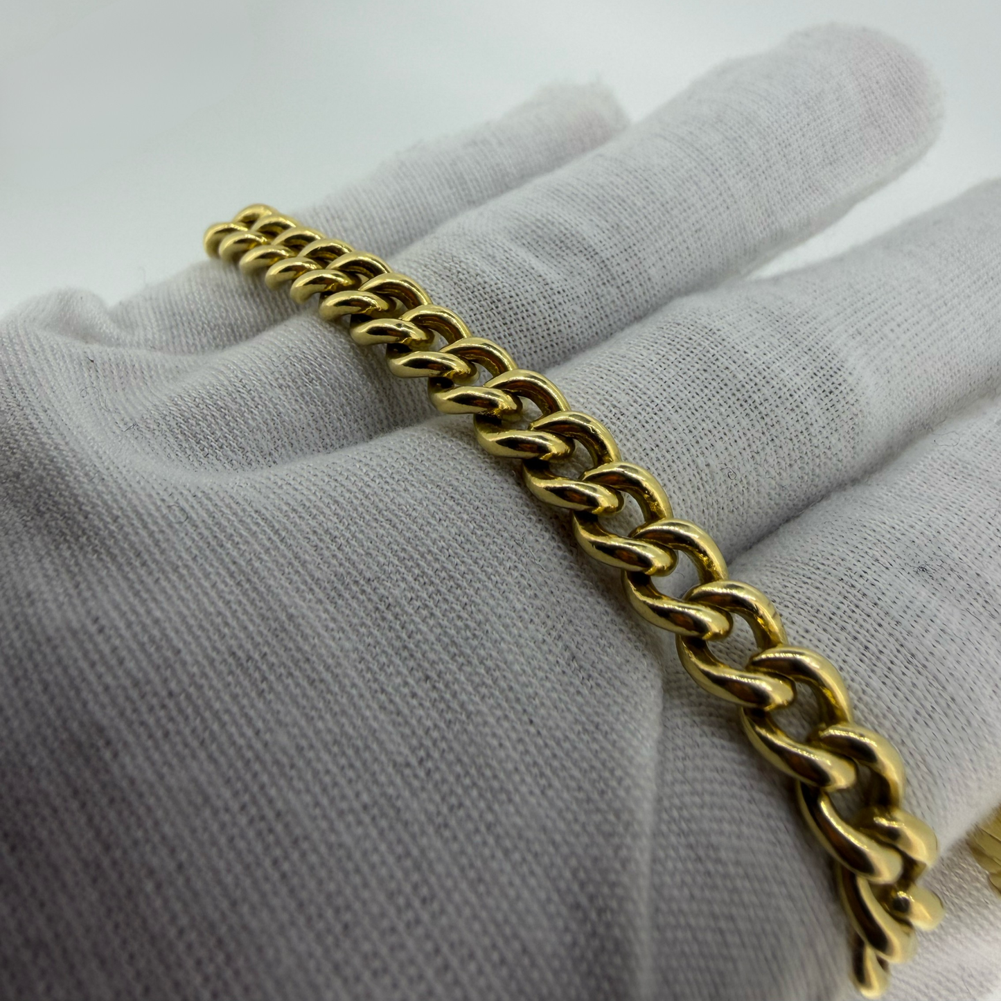 14ct Solid Gold Curb Bracelet 8 Inch 5mm 33g