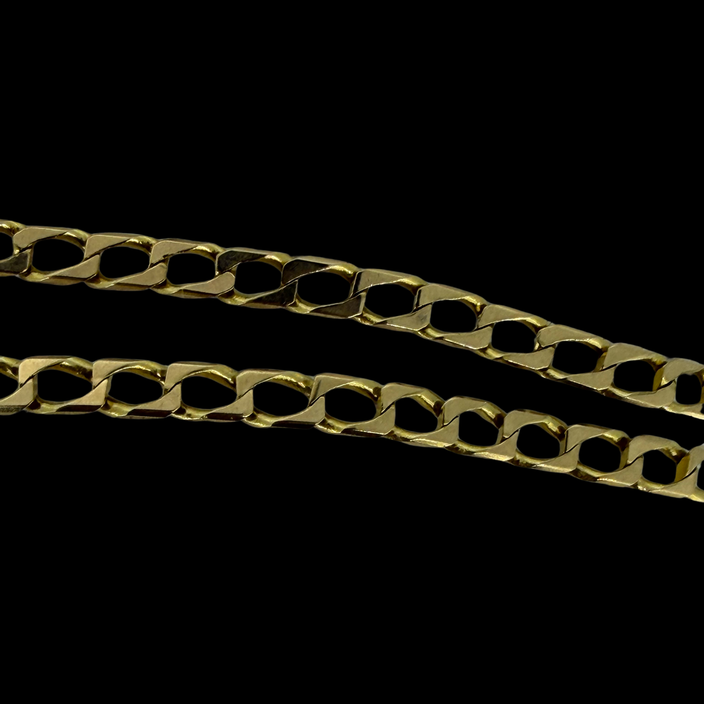 9ct Gold Curb Link Chain Necklace 9.3g 21 Inch