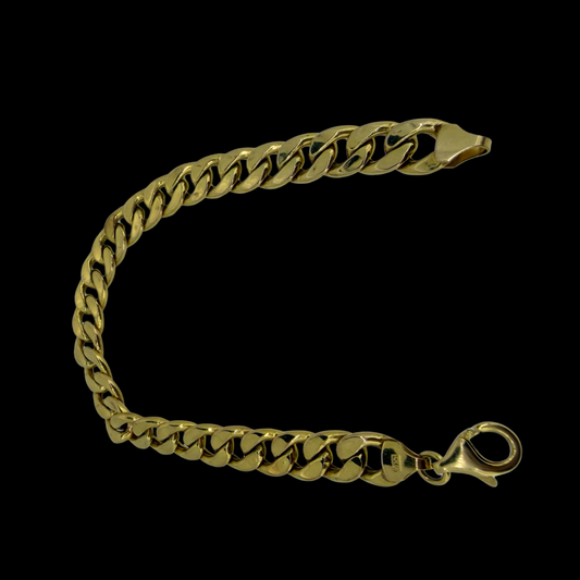 9ct Gold Curb Bracelet 7.5 Inch 6mm