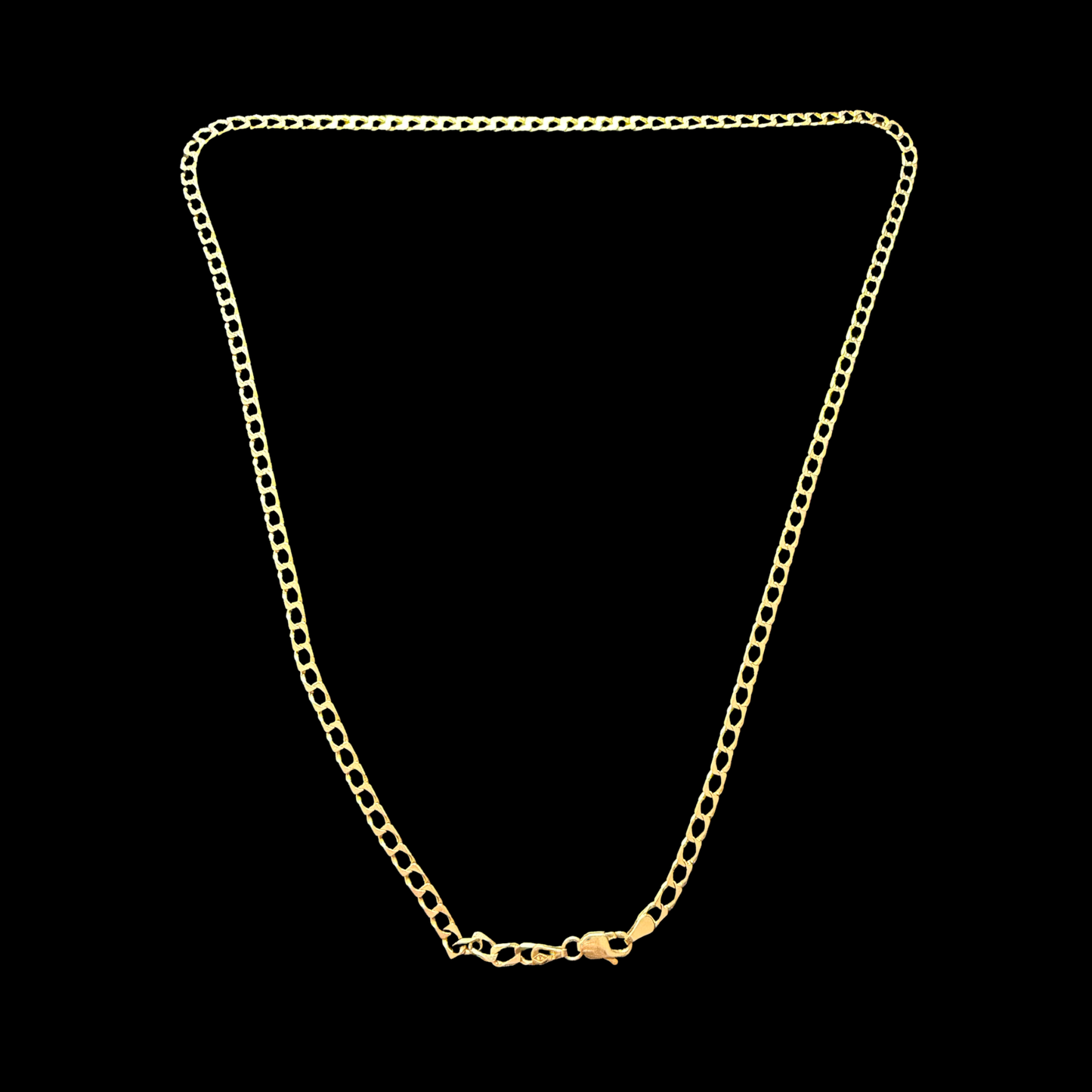 9ct Gold Curb Link Chain Necklace 9.3g 21 Inch